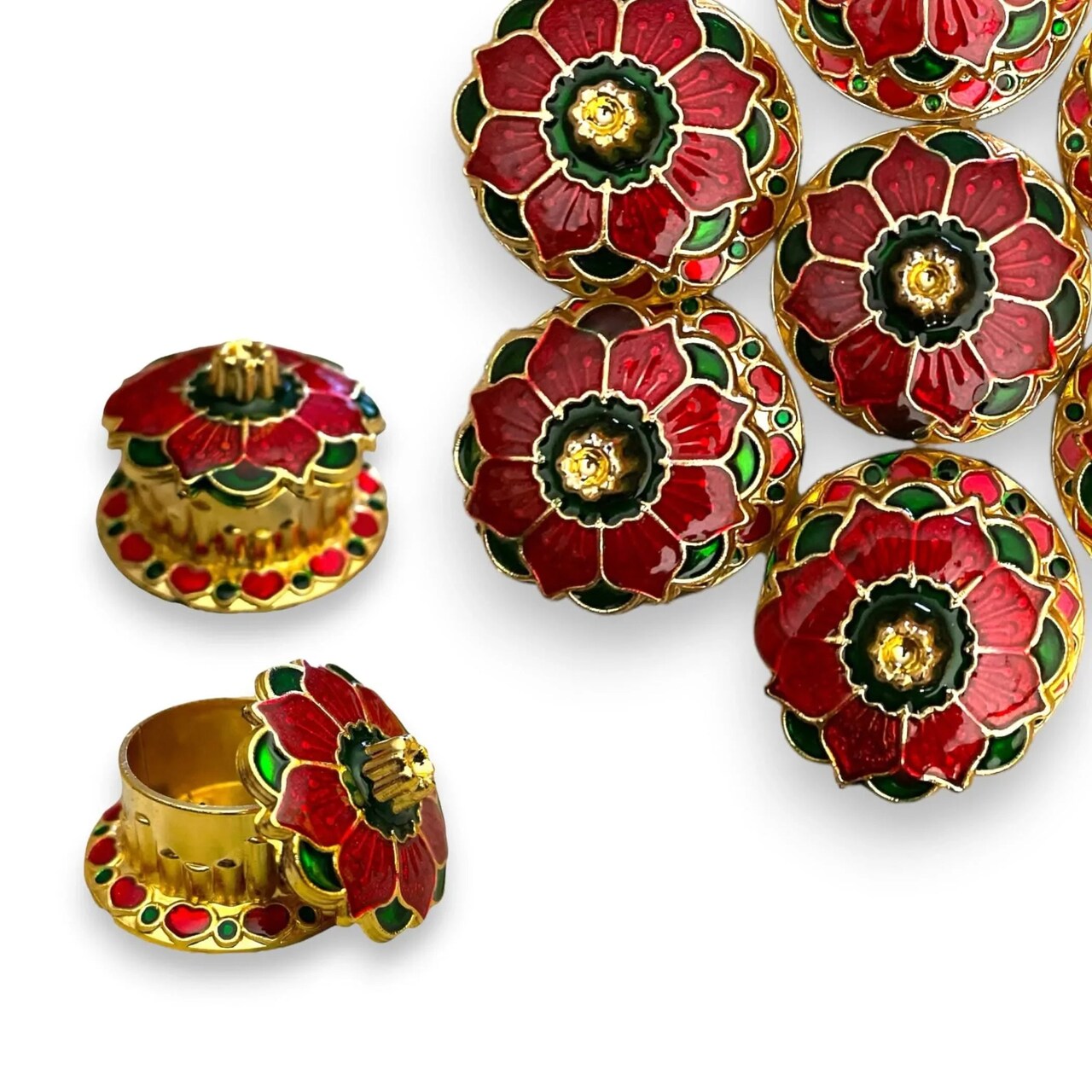 Haldi Kumkum Holder Traditional Roli Chawal/rice Holder Pooja Return Gift Indian Housewarming Hindu Wedding Favor Pujan Temple Decor Item Diwali Gifts